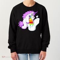 Unicorn Pukes Rainbow In The Toilet Women's Sweatshirt thumb 0