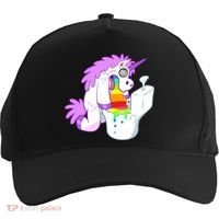 Unicorn Pukes Rainbow In The Toilet Five-Panel Snapback Cap thumb 0