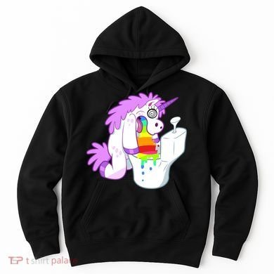 Unicorn Pukes Rainbow In The Toilet Hoodie