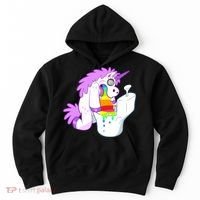 Unicorn Pukes Rainbow In The Toilet Hoodie thumb 0