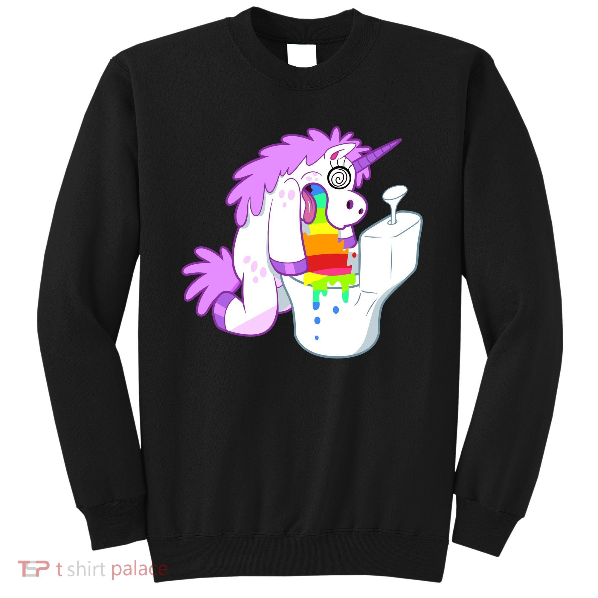 Unicorn Pukes Rainbow In The Toilet Sweatshirt