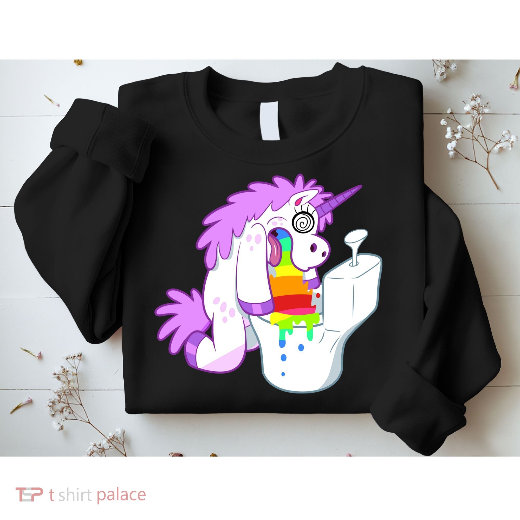 Unicorn Pukes Rainbow In The Toilet Sweatshirt