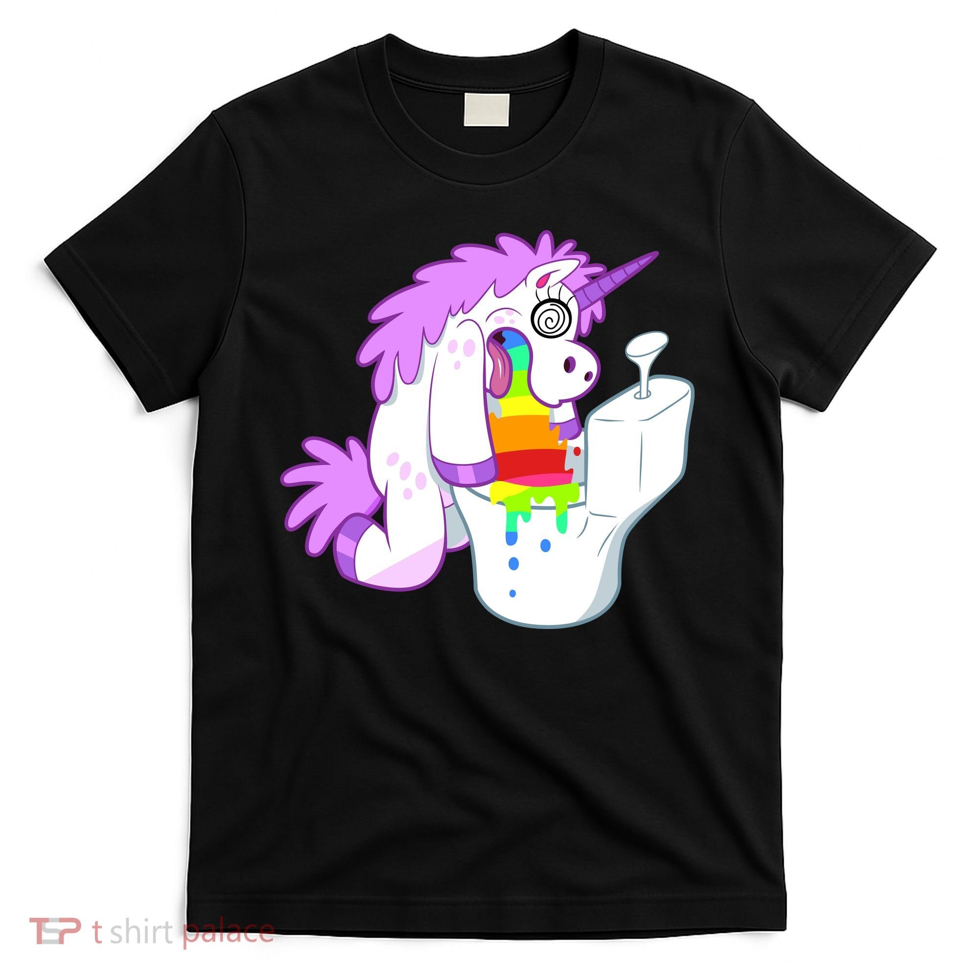 Unicorn Pukes Rainbow In The Toilet T-Shirt
