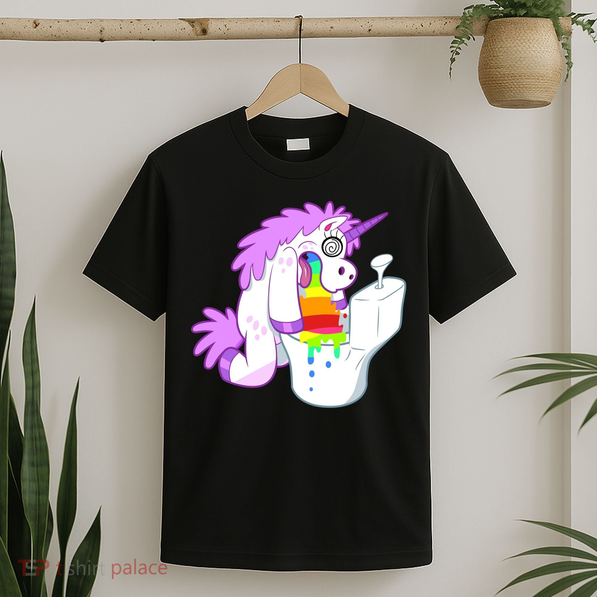 Unicorn Pukes Rainbow In The Toilet T-Shirt
