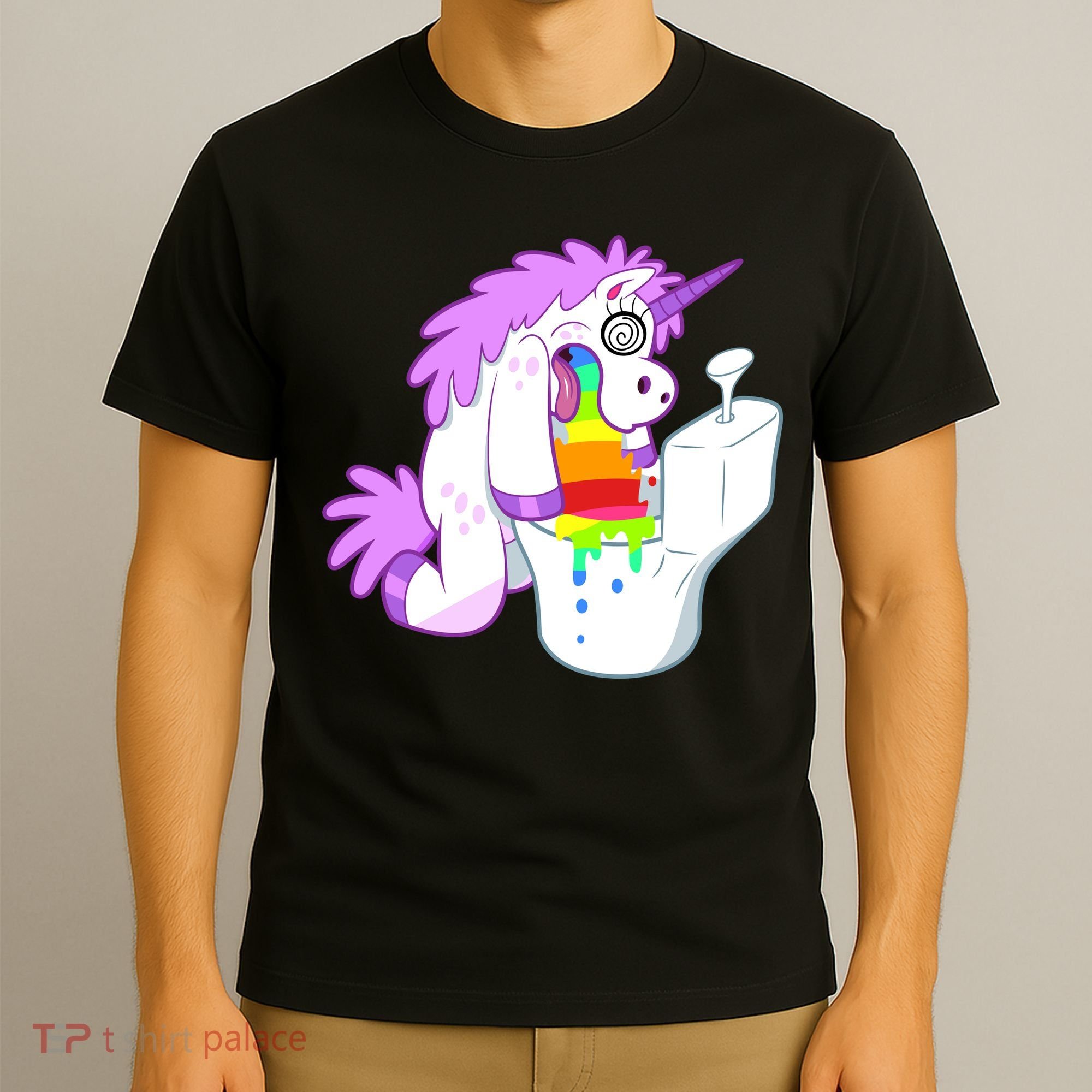 Unicorn Pukes Rainbow In The Toilet T-Shirt