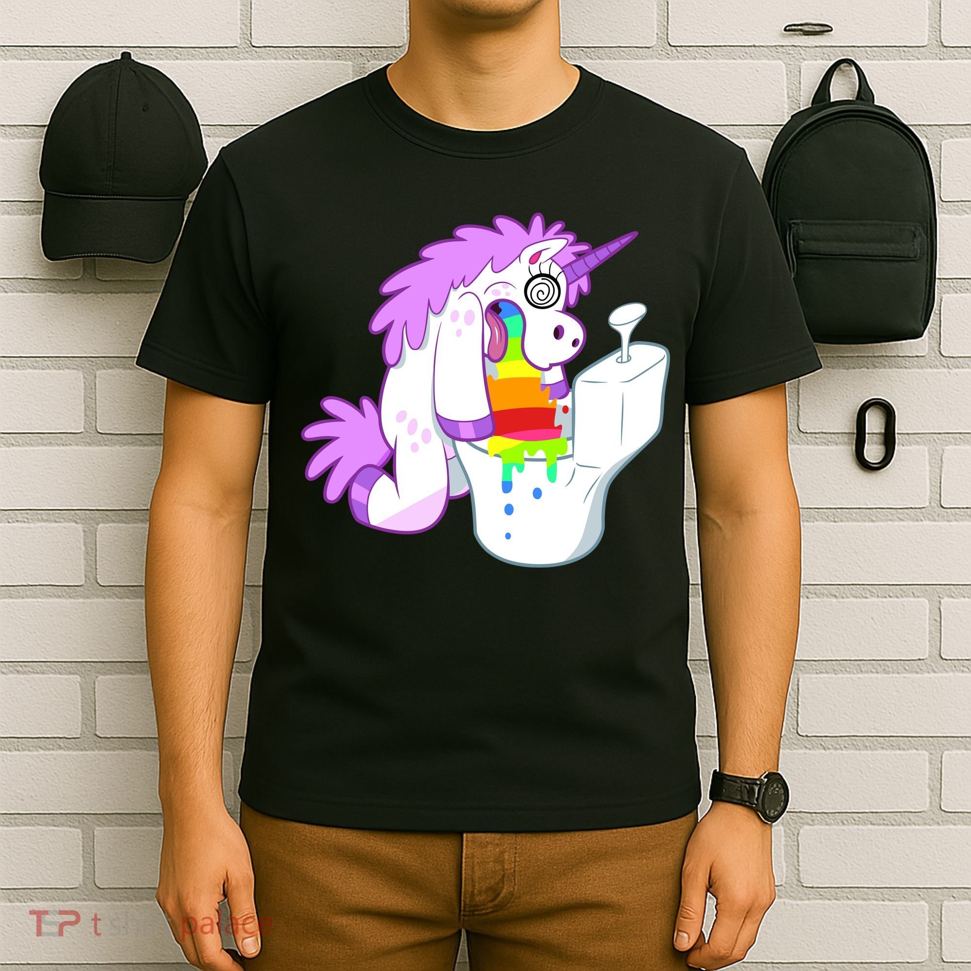 Unicorn Pukes Rainbow In The Toilet T-Shirt