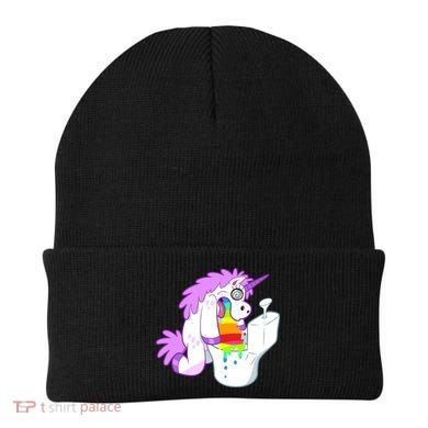 Unicorn Pukes Rainbow In The Toilet Beanie