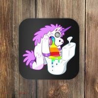 Unicorn Pukes Rainbow In The Toilet Coaster thumb 0