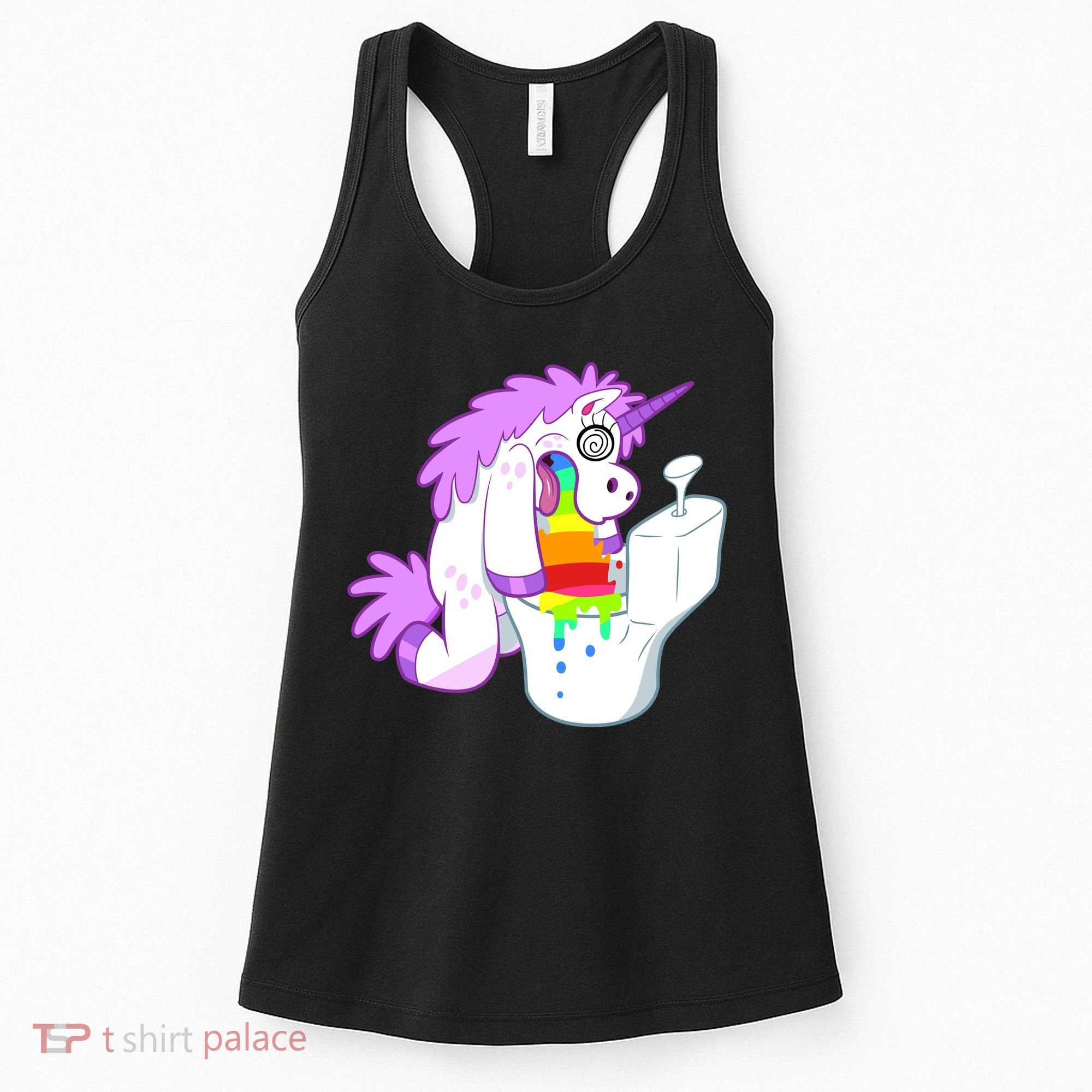Unicorn Pukes Rainbow In The Toilet Women's Tank Top