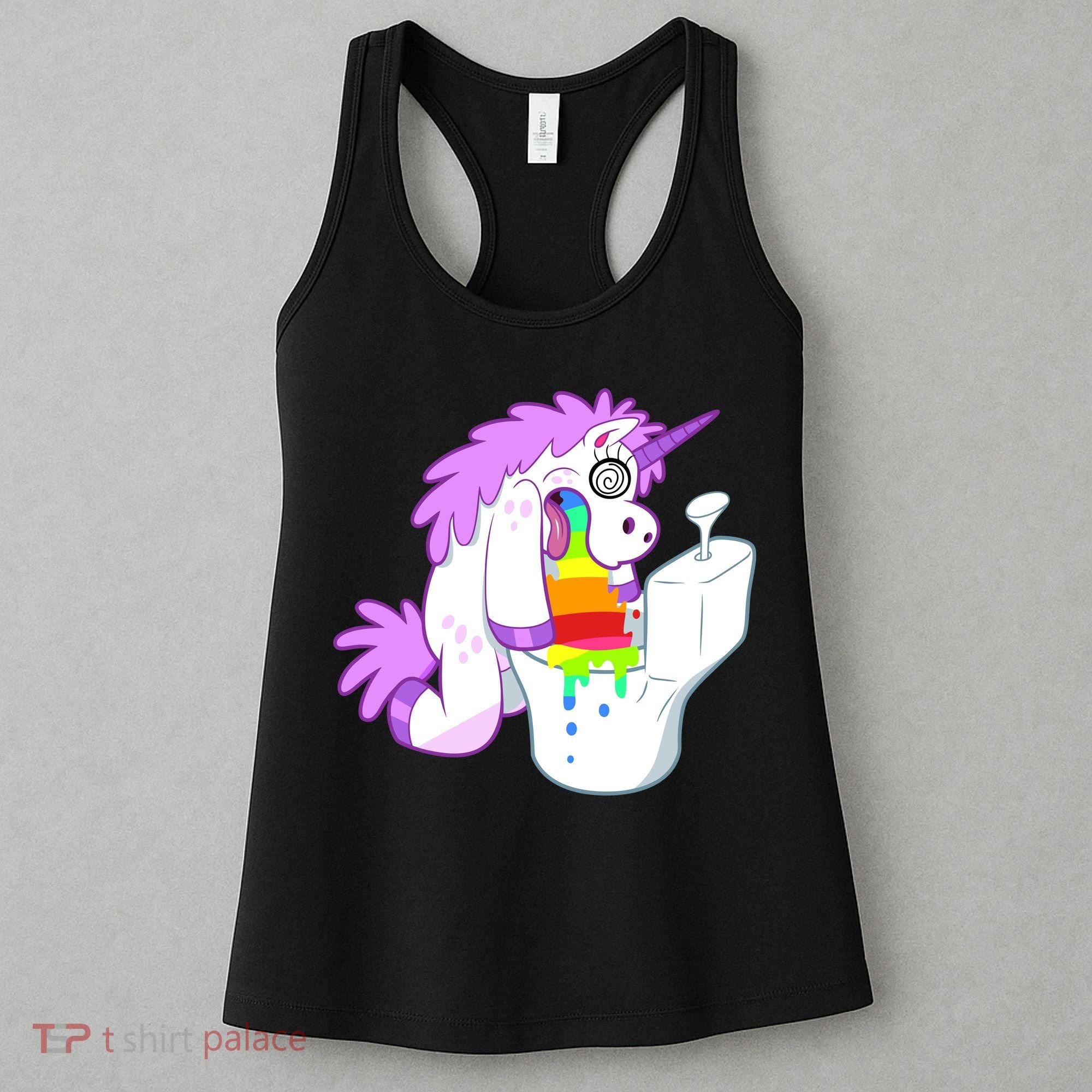 Unicorn Pukes Rainbow In The Toilet Women's Tank Top