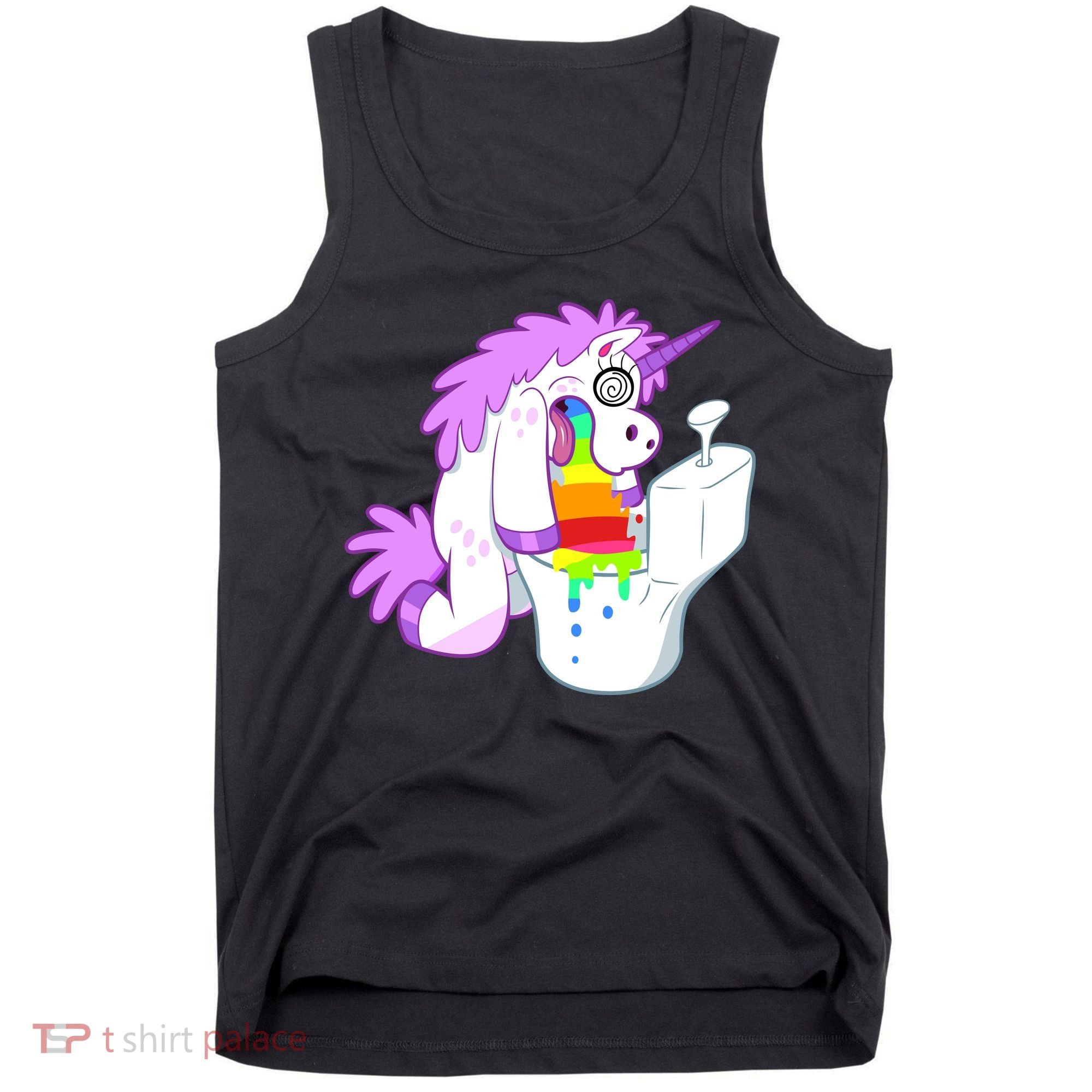 Unicorn Pukes Rainbow In The Toilet Tank Top