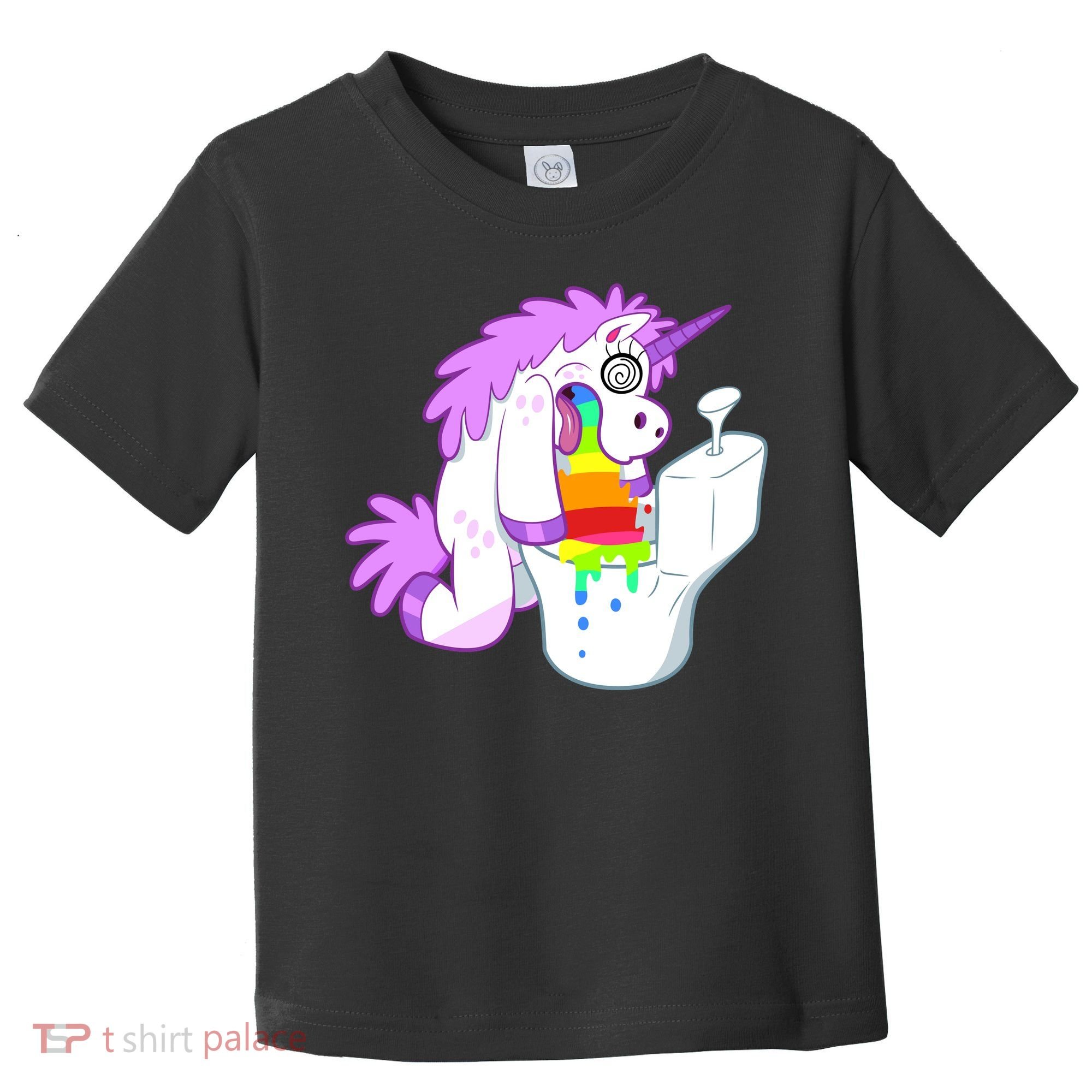 Unicorn Pukes Rainbow In The Toilet Toddler T-Shirt