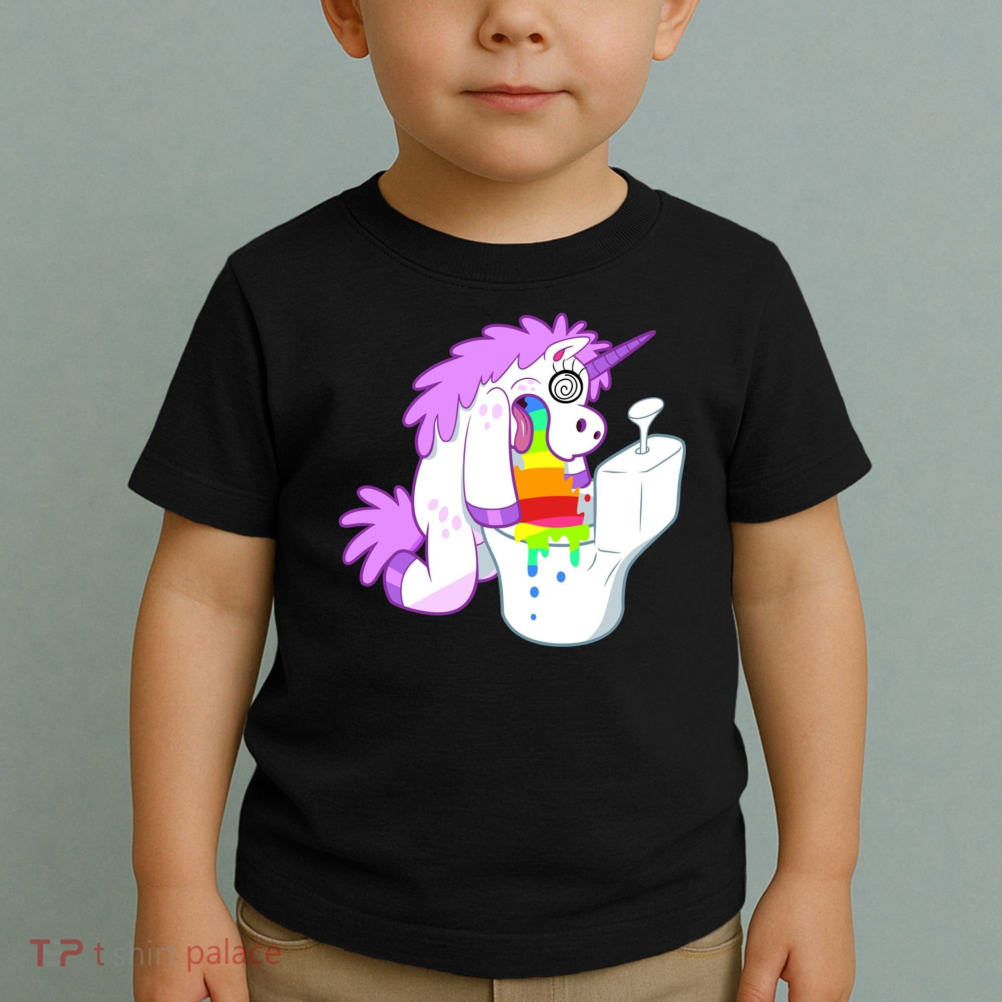Unicorn Pukes Rainbow In The Toilet Toddler T-Shirt