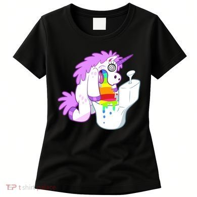 Unicorn Pukes Rainbow In The Toilet Women's T-Shirt