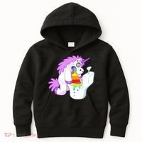 Unicorn Pukes Rainbow In The Toilet Kids Hoodie thumb 0