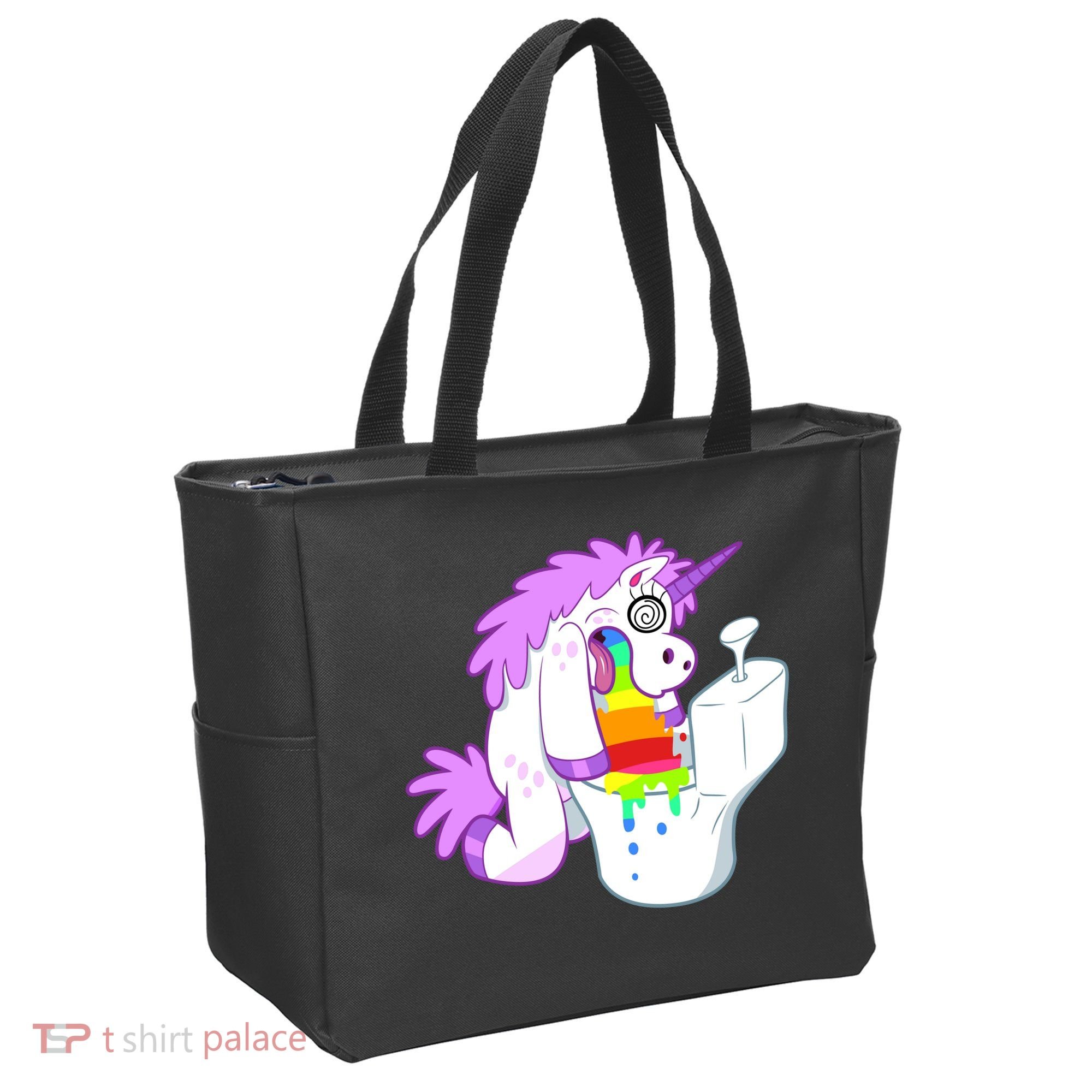 Unicorn Pukes Rainbow In The Toilet Tote Bag