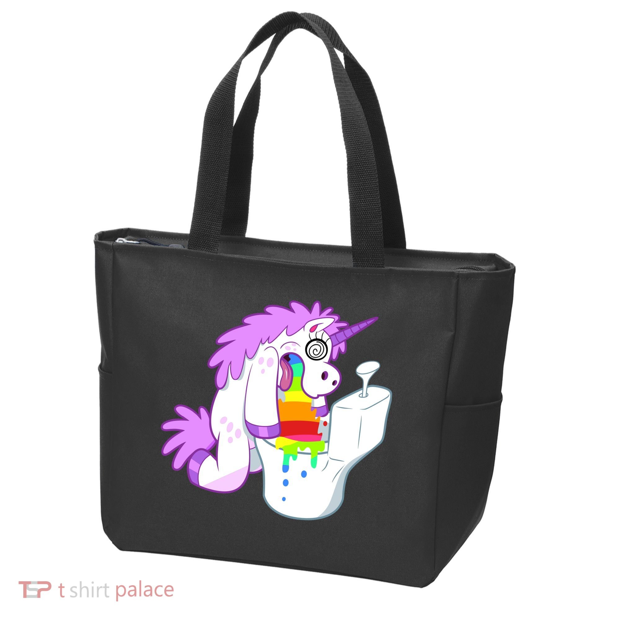 Unicorn Pukes Rainbow In The Toilet Tote Bag