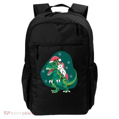 Unicorn Ridding Dinosaur Christmas Backpack