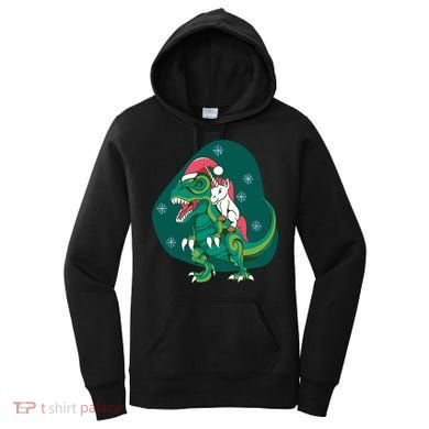 Unicorn Ridding Dinosaur Christmas Women's Hoodie