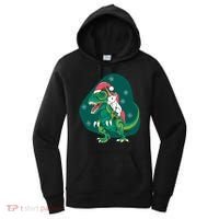 Unicorn Ridding Dinosaur Christmas Women's Hoodie thumb 0