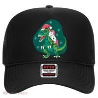 Unicorn Ridding Dinosaur Christmas Hat thumb 0