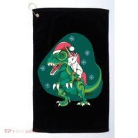 Unicorn Ridding Dinosaur Christmas Golf Towel thumb 0