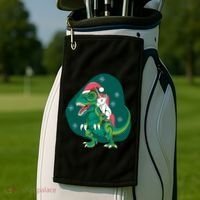 Unicorn Ridding Dinosaur Christmas Golf Towel thumb 2