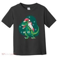 Unicorn Ridding Dinosaur Christmas Toddler T-Shirt thumb 0