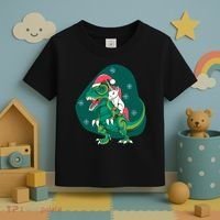 Unicorn Ridding Dinosaur Christmas Toddler T-Shirt thumb 3