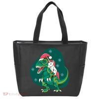 Unicorn Ridding Dinosaur Christmas Tote Bag thumb 0