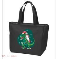 Unicorn Ridding Dinosaur Christmas Tote Bag thumb 3