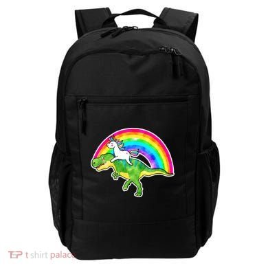 Unicorn Riding T-Rex Rainbow Backpack