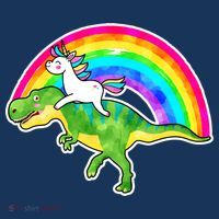 Unicorn Riding T-Rex Rainbow Women's Sweatshirt thumb 2