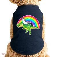 Unicorn Riding T-Rex Rainbow Doggie Tank thumb 0