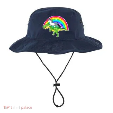 Unicorn Riding T-Rex Rainbow Bucket Hat