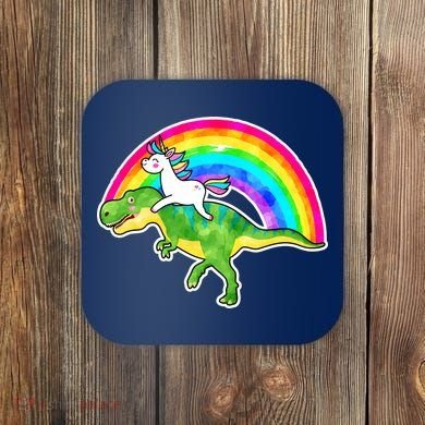 Unicorn Riding T-Rex Rainbow Coaster