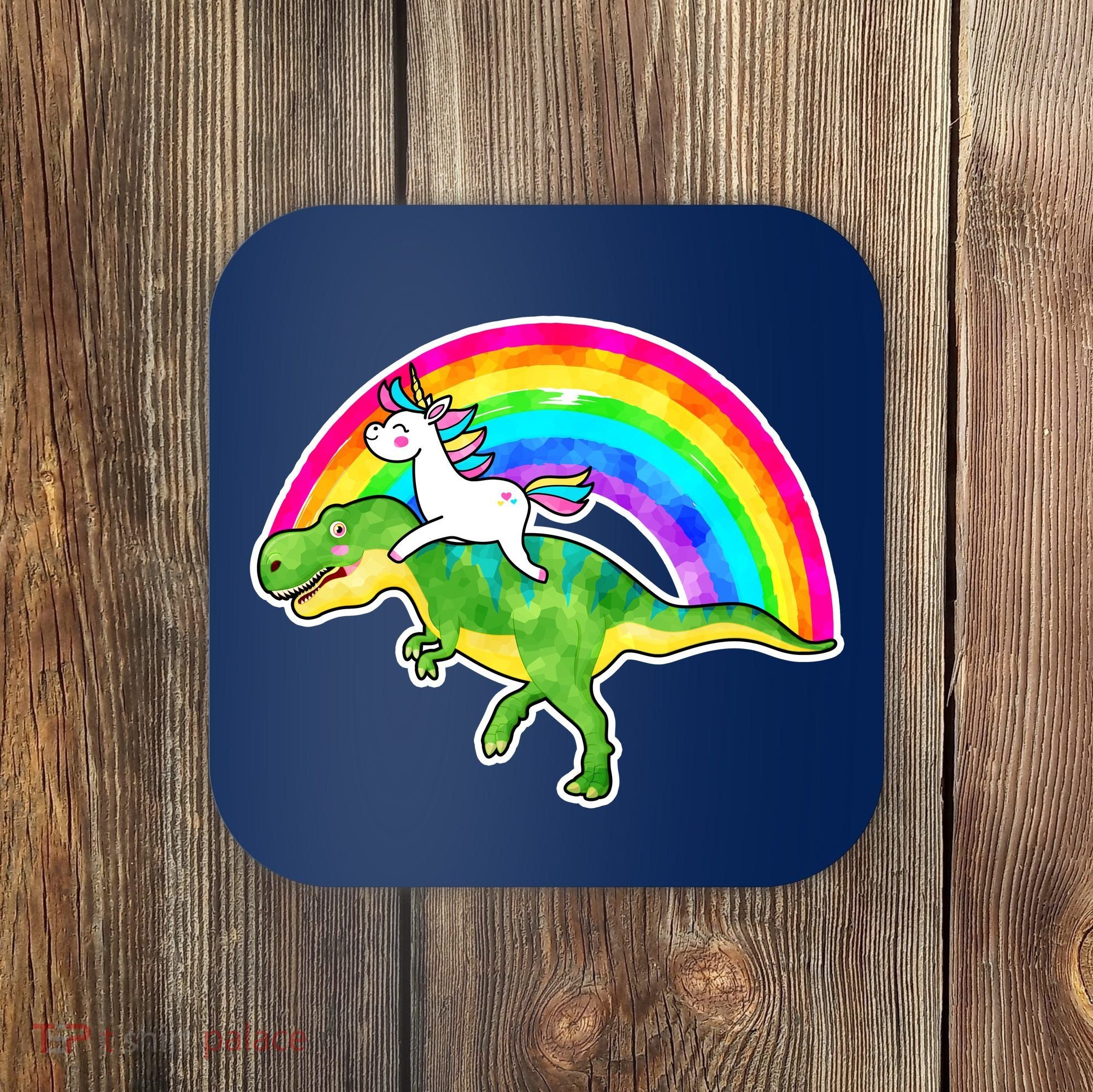 Unicorn Riding T-Rex Rainbow Coaster