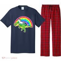 Unicorn Riding T-Rex Rainbow Pajama Set thumb 0