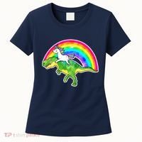 Unicorn Riding T-Rex Rainbow Women's T-Shirt thumb 0