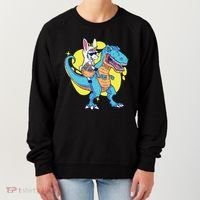 Unicorn Riding Trex Easter Women's Sweatshirt thumb 0
