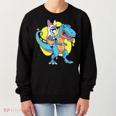 Unicorn Riding Trex Easter Women's Sweatshirt