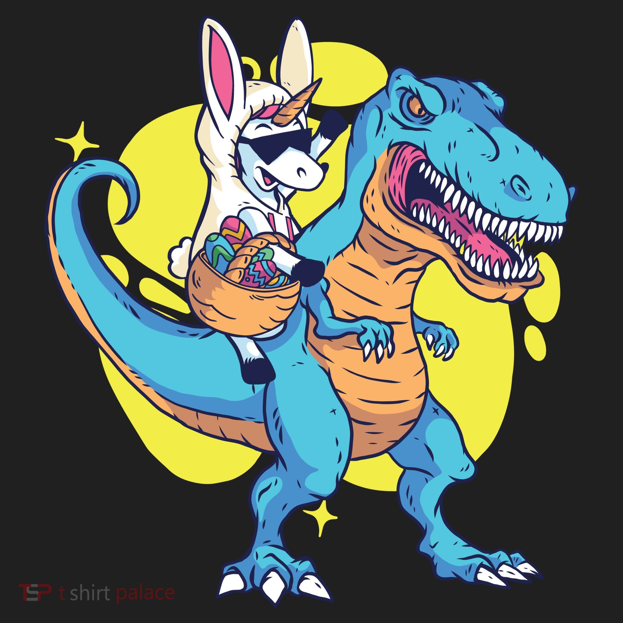 Unicorn Riding Trex Easter Women's Sweatshirt