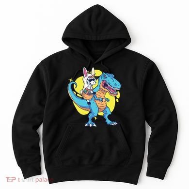 Unicorn Riding Trex Easter Hoodie
