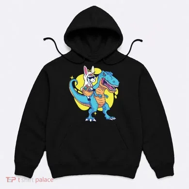 Unicorn Riding Trex Easter Hoodie