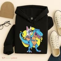 Unicorn Riding Trex Easter Hoodie thumb 4