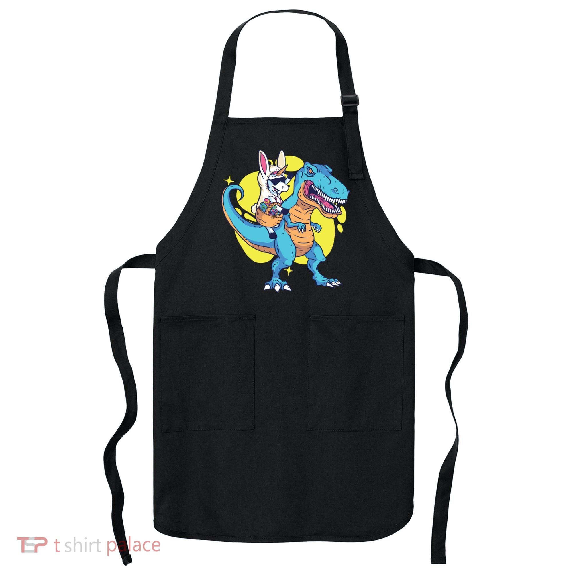 Unicorn Riding Trex Easter Apron