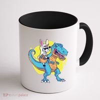 Unicorn Riding Trex Easter Coffee Mug thumb 1