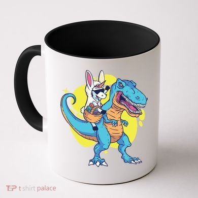 Unicorn Riding Trex Easter Coffee Mug