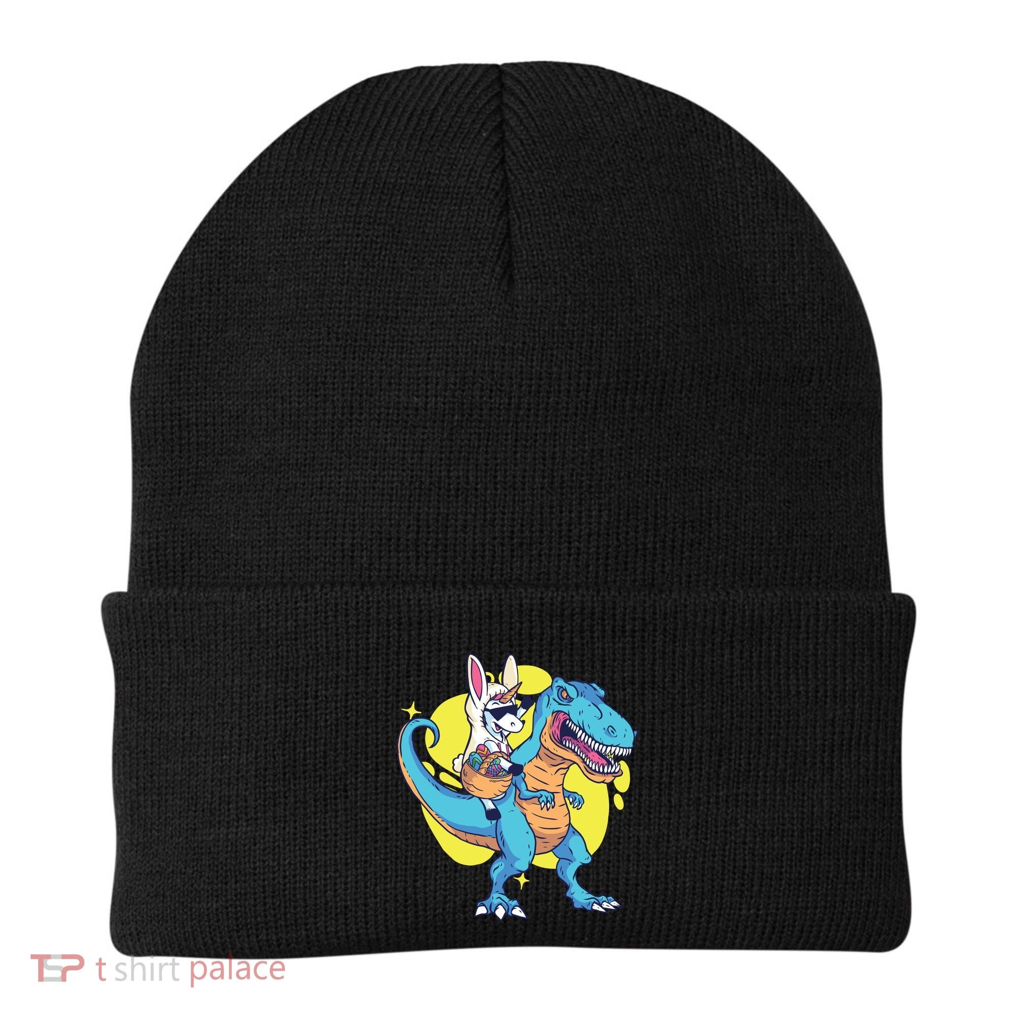 Unicorn Riding Trex Easter Beanie