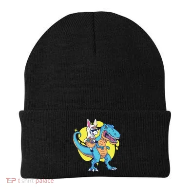 Unicorn Riding Trex Easter Beanie